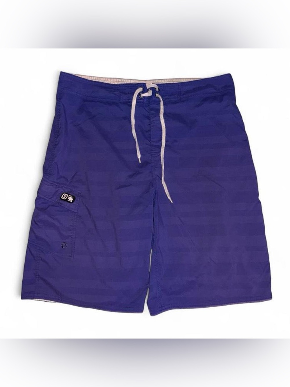 Men's Deep Purple Swim Board Shorts with Side Cargo Pocket